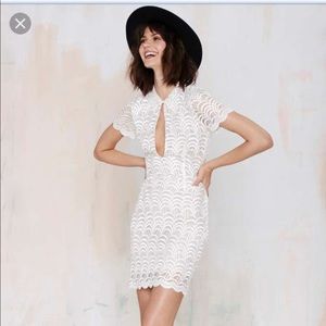 LUKE stone cold fox white lace dress